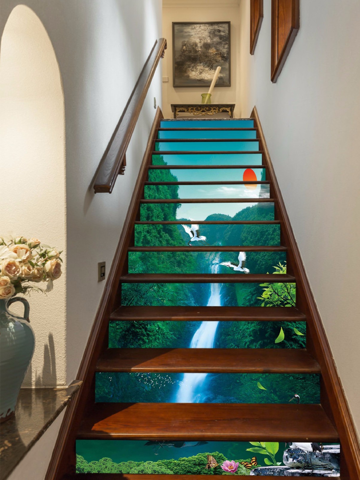 3D Sun Waterfall 747 Risers Decoration Photo Mural Vinyl Decal Wallpaper CA 3D Sun Waterfall 747 Risers Decoration Photo Mural Vinyl Decal Wallpaper CA
