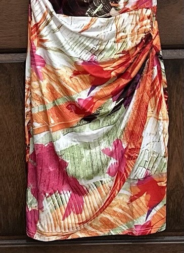NY COLLECTION Women's Dress Size Medium Multicolor Short Sleeve Ruched Wrap NWT - Picture 3 of 8