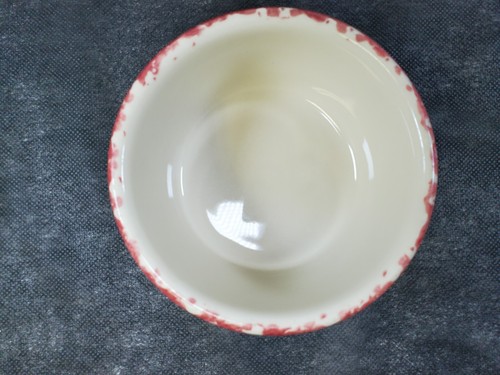 Vintage Gerald Henn Pottery Pink Spongeware 5" Butter Crock Bowl Roseville OHIO - Picture 5 of 19