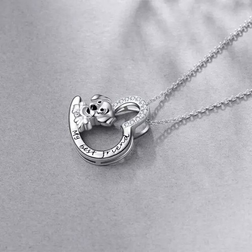 Kinder Halskette Echt 925 Silber Hündchen Halskette Zirkonia Mädchen Jungs Süß - Bild 4 von 6