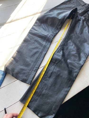 90s Black Leather Pants Gothic Opium Avant Garde 34 Size RARE Mens Archive Punk - Picture 5 of 18