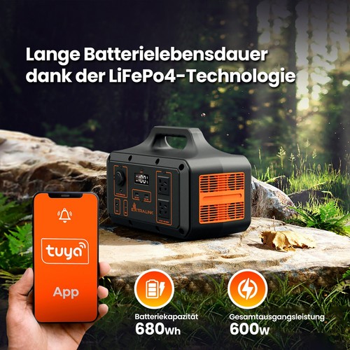 Powerstation LiFePO4 600W 680Wh / 1000W 1021Wh Solargenerator Mit Solarpanel - Bild 13 von 38