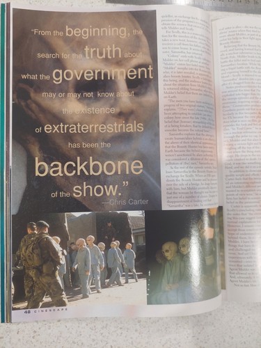 Cinemascape Xfiles Magazine 1995 David Duchovny Gillian Anderson UFO ALIENS ET - Picture 18 of 24