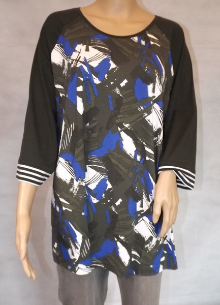 ★ Ulla Popken ★ 46+ 46/48 ~ Longsleeve ~ Shirt ~ 3/4-Arm ~ Khaki Bunt-image