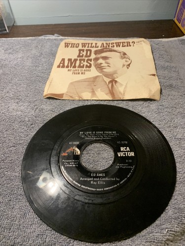 45 RPM PICTURE SLEEVE ONLY Ed Ames, "Who Will Answer?", RCA Victor 47-9400, VG - Picture 2 of 2