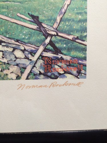 Artist Norman Rockwell "Watching The Train" Lithograph Print Hand Signed w/ COA! - Picture 2 of 12