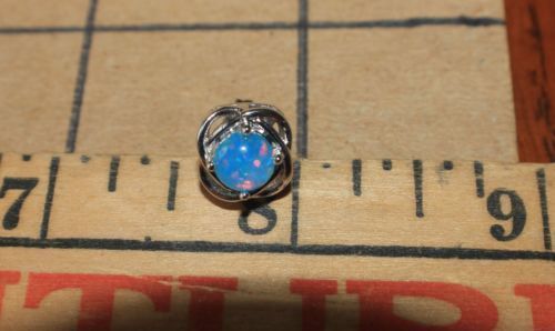 inlaid fire opal earrings gemstone silver jewelry chic petite cocktail stud I4 - Picture 16 of 22