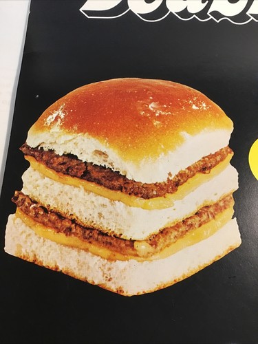 "Póster publicitario vintage White Castle Restaurant 14""x22"" hamburguesa con queso doble" - Imagen 2 de 10