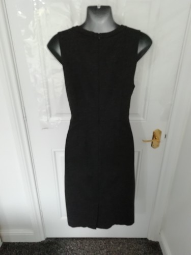 John Lewis 12 Dark Grey Marl Soft Stretchy Wiggle Dress Back Zip Lined Career - Picture 6 of 10