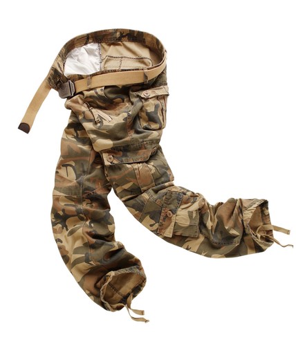 Hombres Ejército Carga Combate Militar Pantalones Pantalones Pantalones Multi Bolsillos Trabajo Informal` - Imagen 3 de 30
