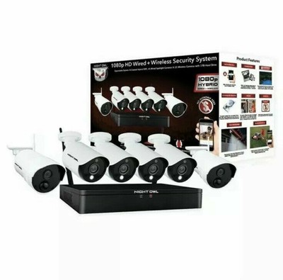 Night Vision Owl Wireless/Wired 1 TB 1080p Security Camera System No
