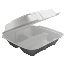 Ecopax U-Vent 3 Compartment Foam Take Out Container, RE883, 8" x 8" x 3" |