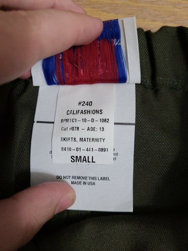 USMC Marine Corps Woman's Green Maternity Skirt Class A Wool/Poly size Small #3 - Picture 3 of 5