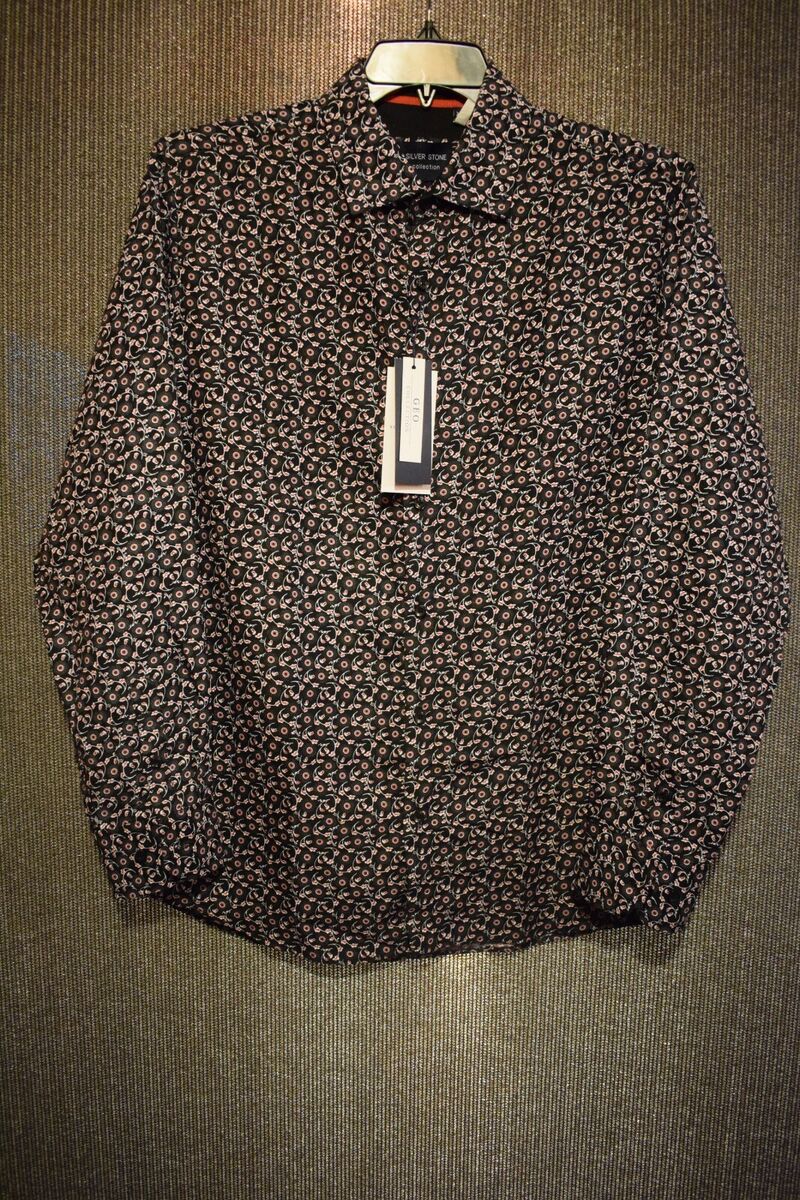 Silver Stone GEO Collection LS Full Button Men's Shirt-XL Silver Stone GEO Collection LS Full Button Men's Shirt-XL