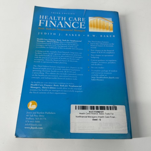 Health Care Finance: Basic Tools For Nonfinancial Managers Third Edition By Judi - Foto 3 di 6