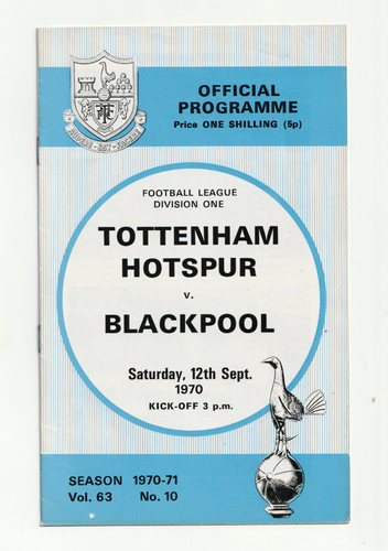 Tottenham Hotspur 1970/71 Select Home League Programmes from menu - Picture 4 of 11