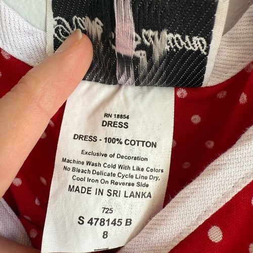 RARE EDITIONS Red and White Polka Dot Daisy Girls Dress, 8 - Picture 4 of 6
