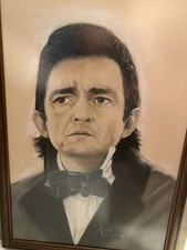 ***HUGE VINTAGE ORIG. JOHNNY CASH DISPLAYED 1st NASHVILLE MUSIC HALL FAME MUSEUM
