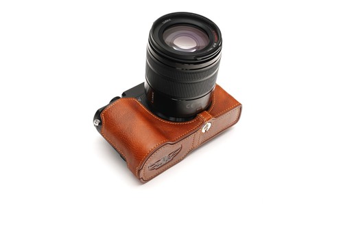 Genuine Real Leather Half Camera Case Bag Cover for Panasonic GX9 GX7 Mark iii - Picture 22 of 51