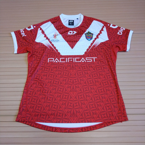 Tonga Jersey XL Mens Rugby Shirt 2021 World Cup League Red Dynasty Home - Picture 2 of 13