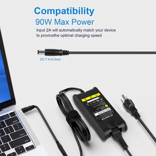 CHARGER FOR DELL 19.5V 4.62A 90W LAPTOP DC/AC ADAPTER POWER SUPPLY CORD - Picture 8 of 15
