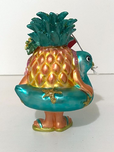 Piña de Navidad con adorno de vidrio flotante piscina tropical helado nuevo con etiquetas - Imagen 4 de 6