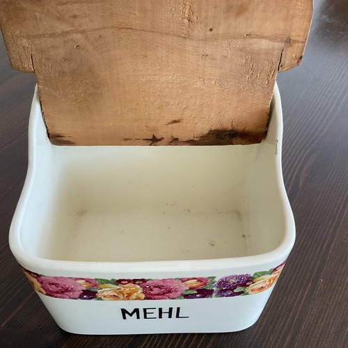 Antiker Porzellanbehälter mit Holzdeckel ( PARIS nummeriert) MEHL ! - Bild 3 von 13