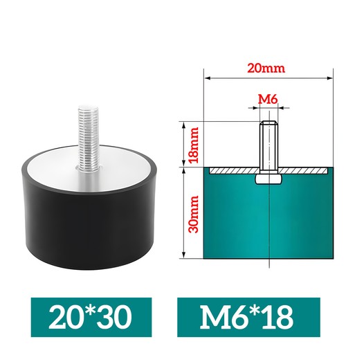BUFFER Rubber Foot Mount Anti Vibration STOP Male M3 - M20 Cylindrical / D - Picture 17 of 64