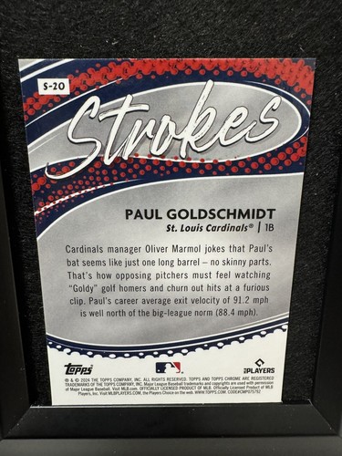 Paul Goldschmidt 2024 Topps Chrome Strokes Refractor Cardinals - Picture 2 of 2