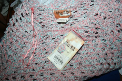 NEW ~ GIRLS SIZE MEDIUM~ MUDD OPEN WEAVE SWEATER~ PULLOVER BLUE & PINK - Picture 3 of 3