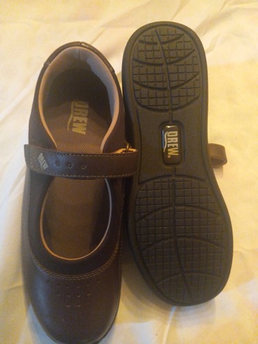 Drew Rose Mary Jane Orthopedic Diabetic Comfort Brown Leather Shoes Women's 9.5 - Picture 2 of 3