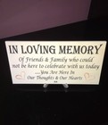 IN LOVING MEMORY WEDDING CAKE TABLE BOOK GIFT RECEPTION PLAQUE SIGN "FREE STAND