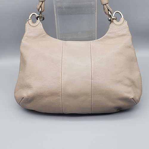 Coach Vintage Y2K Kristin Leder Hobo Bag Handtasche Schulter B1169 Taupe Klappe Silber - Bild 5 von 23