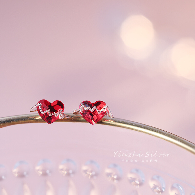 Ohrstecker Herz Sterling Silber 925 Liebe Zirkonia Damen Ohrringe