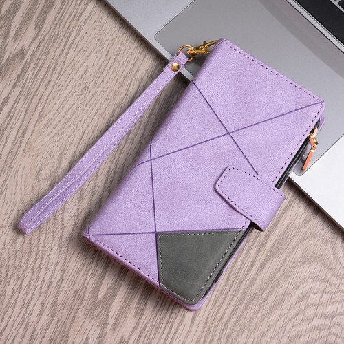 Flip Handy Wallet Zipper Pocket Line Leather Stand Case Cover For Samsung Galaxy - Picture 33 of 47