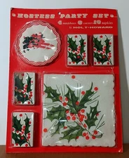 Holt Howard Party Table Set MCM Christmas Matches Napkins Coasters Vintage NOS