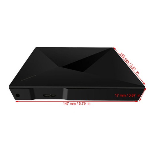 External Dvd Rw Cd Drive Burner Type-C Usb Player Ultra-Thin For Laptop Pc Blk - Photo 11/12