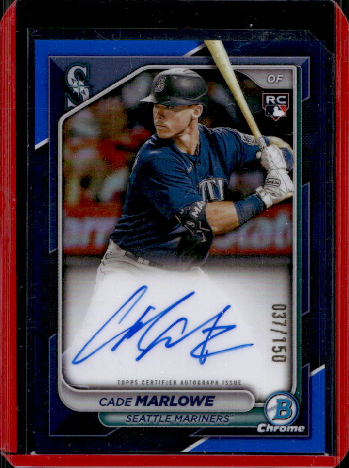 2024 Bowman Cade Marlowe Chrome Rookie Auto Blue Refractor RC #37/150 #CRA-CM