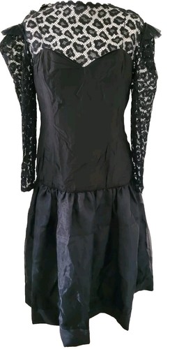 Authentic Christian Dior ROBES DU SOIR Vintage Black Classic Dress FR38 UK10 - Picture 11 of 17