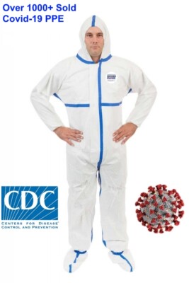 Enviroguard Protective Coverall PPE Tyvek Hazmat Bunny Suit - Size XL