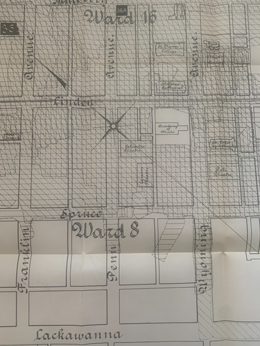 Mapa original 1910 salas 8, 9, 16, 17 minas funcionando bajo la ciudad de Scranton PA - Imagen 6 de 17