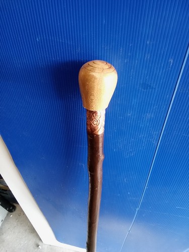 BASTONE DA PASSEGGIO/CANE 421 MANIGLIA IN LEGNO 103cm RUSTICO BASTONE NOCCIOLA - Foto 2 di 4