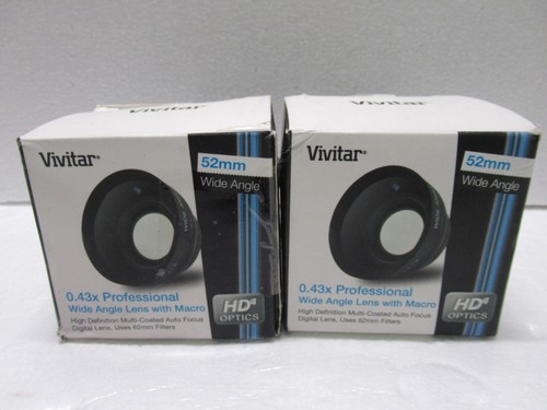 2-pack Vivitar Wide Angle Lens 0.43x Professional Wide Angle Lens w Macro HD4