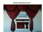TRUCK CURTAINS  FULL SET FIT DAF XF SUPER SPACE-CAB  BURGUNDY WITH BLACK TASSELS