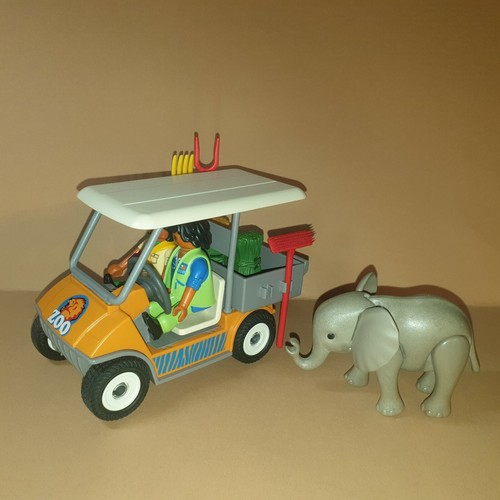 Playmobil Tierpark Zoo Zoowagen  Auto   Set 2 Figuren und Elefant - Bild 2 von 8
