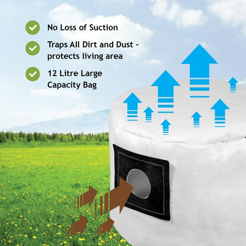 Reusable Bag for NUMATIC HENRY HETTY Vacuum Zip Cloth Dust Cleaner Re Usable x 2 - Picture 5 of 12