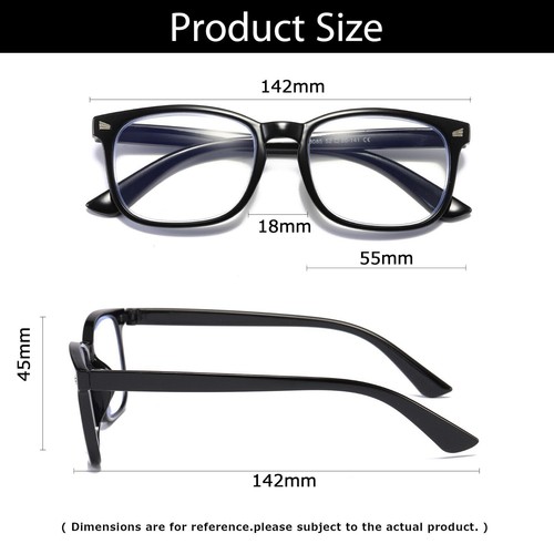 1 Pair Mens Unisex Blue Light Blocking Reading Glasses Anti Blue Light Readers - Picture 14 of 22