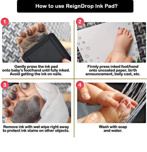 Ink Pad For Baby Footprint Handprint Create Impressive Keepsake Stamp Non - Picture 12 of 27