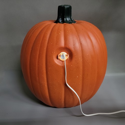 Large Blow Mold Halloween Carved Pumpkin Jack O Lantern Real Looking 17-18" - Bild 5 von 7