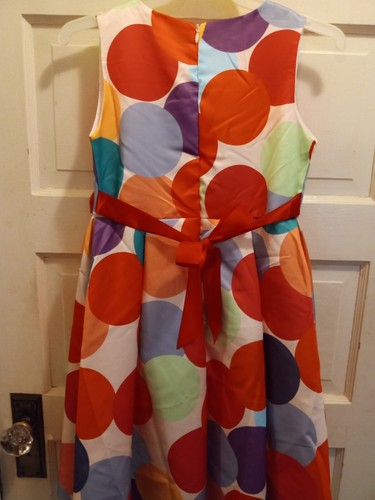 Girls Youth Satin Bubbles Bow Dress 12-14 12 14 New Without Tags Measure - Picture 6 of 8